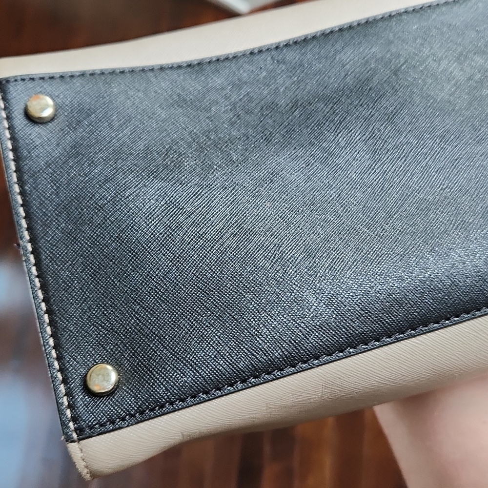 Kate Spade New York Black Taupe bag purse crossbody Leather - Picture 6 of 16